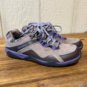 Merrell Womens Fluorecein Performance Hiking Shoes‎ Brown Purple Camo Size 5
